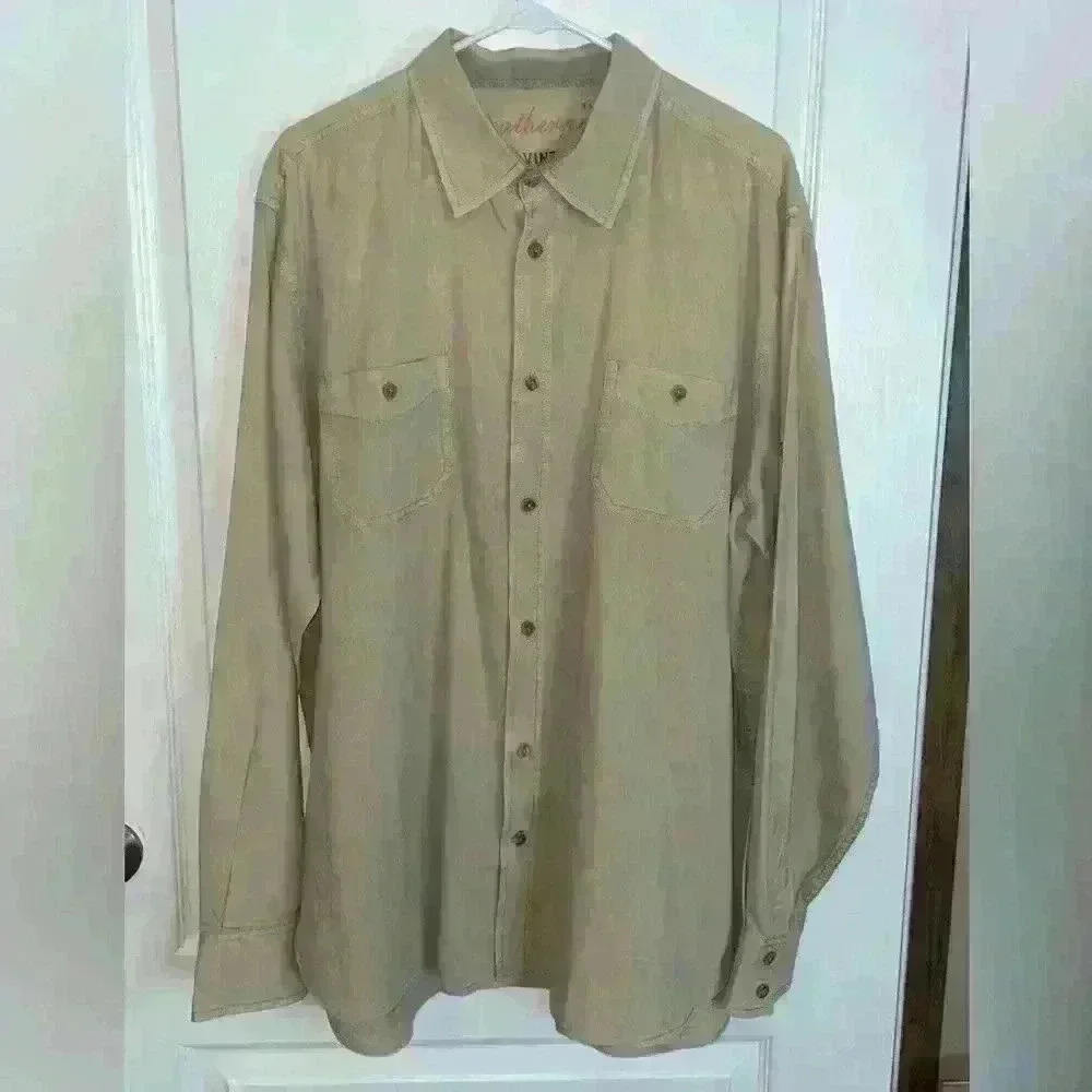 Weatherproof vintage linen long sleeve button‎ down